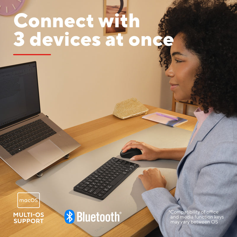 Load image into Gallery viewer, Trust nado ii bluetooth-toetsenbord (zwart, us lay-out (qwerty), scissor switches, 80% (tkl), bluetooth)
