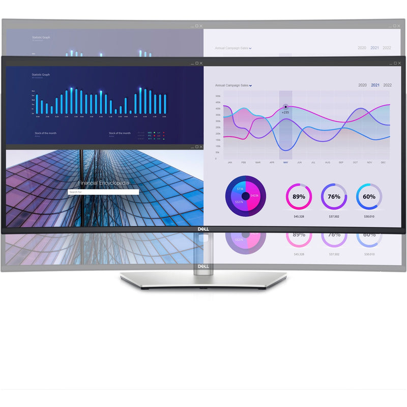 Load image into Gallery viewer, Dell u3423we 34 curved ultrawide monitor (zilver zwart, 2x hdmi, displayport, usb-a 3.2, usb-c 3.2)
