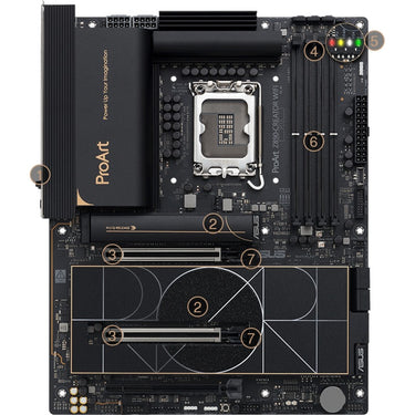 Asus proart z890-creator wifi socket 1851 moederbord (raid, 2.5gb-lan, 10gb-lan, wi-fi 7, bt, sound, atx)