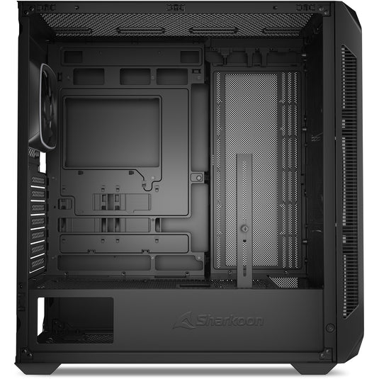 Sharkoon ak5g rgb midi tower behuizing (zwart | 2x usb-a | 1x usb-c | rgb | tempered glass)