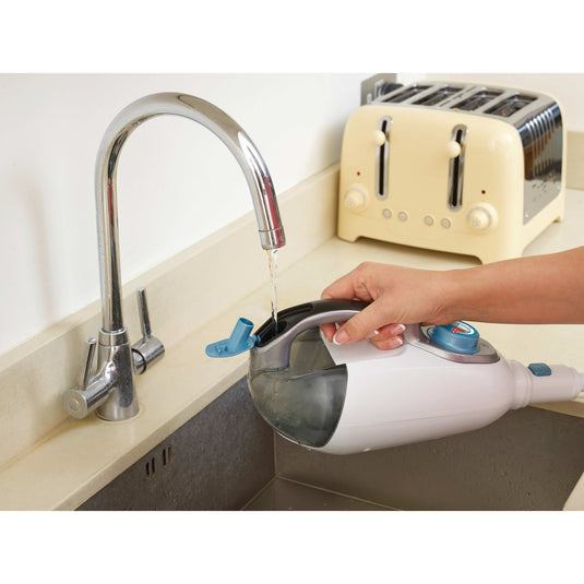 Black+decker fsmh1321 1600w steam-mop met 6 accessoires stoomreiniger (wit blauwgrijs)