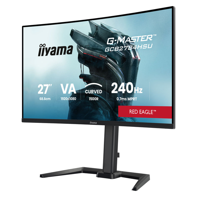 Load image into Gallery viewer, Iiyama g-master red eagle gcb2784hsu-b1 27 curved gaming monitor (zwart, 2x hdmi, 1x displayport, usb, audio, amd free-sync, 240 hz)
