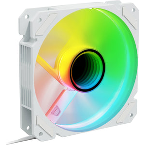 Sharkoon shark mirror rgb pwm reverse case fan (wit, 120 x 120 x 25 mm)