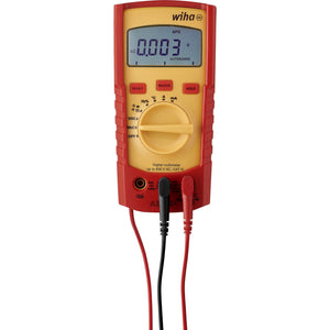 Wiha digitale multimeter tot 600 v ac, cat iv meetapparaat (rood geel)