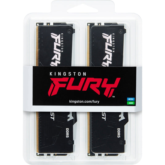 Kingston fury beast rgb 32 gb ddr5-5600 (2x 16 gb) werkgeheugen (zwart, kf556c36bbeak2-32, xmp 3.0, expo)