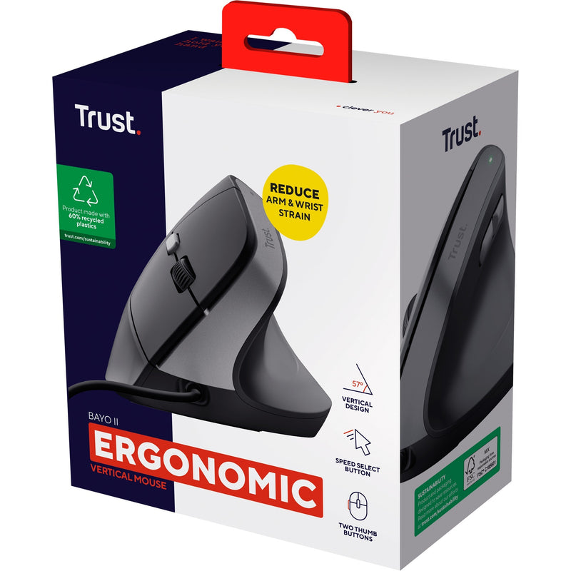 Load image into Gallery viewer, Trust bayo ii bedrade ergonomische muis (zwart, 800 dpi - 2400 dpi)
