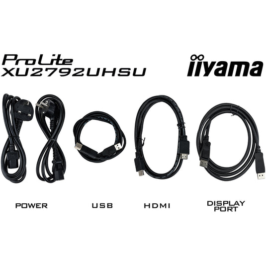 Iiyama prolite xu2792uhsu-b6 27 4k ultra hd monitor (zwart, 1x displayport, 1x hdmi, 1x usb-c, 3x usb-a)