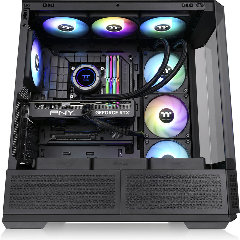 Load image into Gallery viewer, Thermaltake view 370 tg argb midi tower behuizing (zwart | 2x usb-a | 1x usb-c | rgb | tempered glass)
