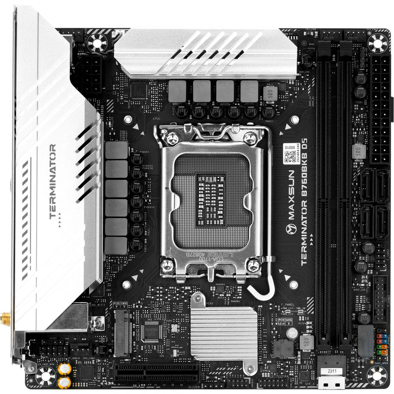 Laden Sie das Bild in Galerie -Viewer, Maxsun ms-terminator b760bkb d5 wifi socket 1700 moederbord (zwart, raid, 2.5 gb-lan, wlan, bt, sound, µatx)
