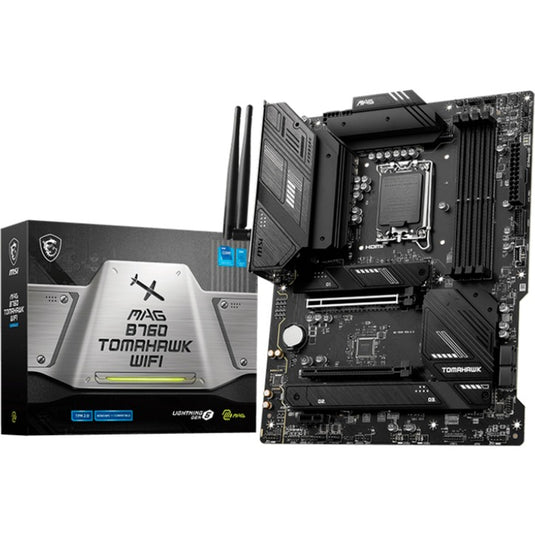 Msi mag b760 tomahawk wifi socket 1700 moederbord (zwart, raid, 2.5 gb-lan, wi-fi 6e, bt, sound, atx)