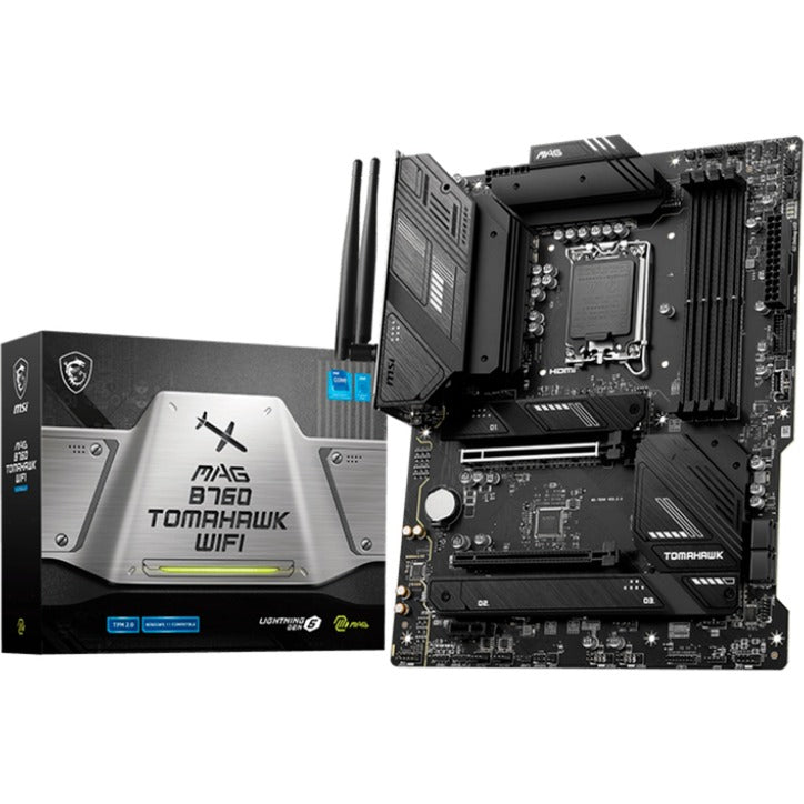 Afbeelding laden in galerijviewer, Msi mag b760 tomahawk wifi socket 1700 moederbord (zwart, raid, 2.5 gb-lan, wi-fi 6e, bt, sound, atx)
