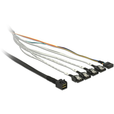 Delock cable mini sas hd sff-8643 > 4 x sata 7 pin, 0,5m kabel (83315, + sideband)