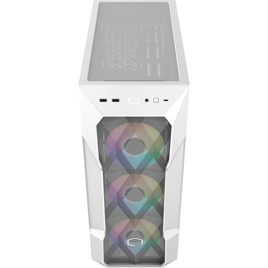 Cooler master masterbox td500 mesh v2 midi tower behuizing (wit | 2x usb-a | 1x usb-c | rgb | tempered glass)