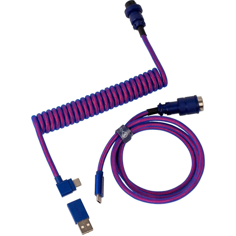 Load image into Gallery viewer, Keychron premium coiled aviator cable, angled kabel (lila, 1,08 meter)
