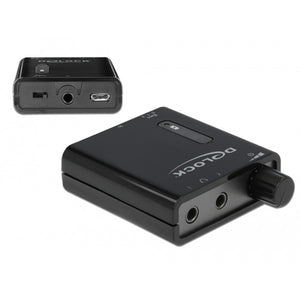 Delock portable stereo hoofdtelefoon versterker (zwart)