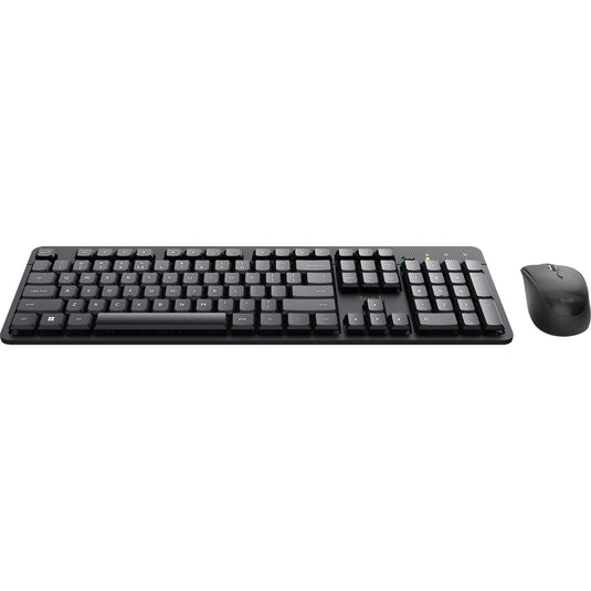 Trust ody ii stille draadloze toetsenbord- en muisset desktopset (zwart, us lay-out (qwerty), membraan, 100%, 800 dpi - 1.600 dpi)
