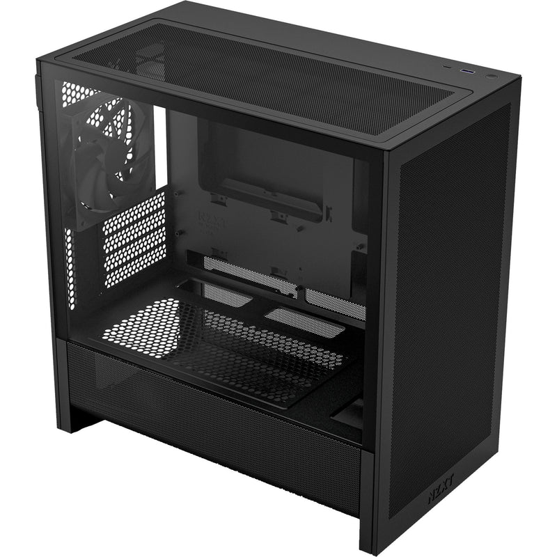 Load image into Gallery viewer, Nzxt h3 flow midi tower behuizing (zwart (mat) | 1x usb-a | 1x usb-c | tempered glass)
