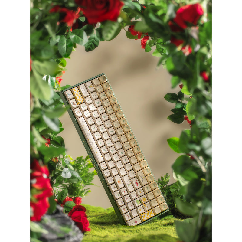 Load image into Gallery viewer, Iqunix f97 floral date rgb mechanisch gaming toetsenbord (groen, us lay-out (qwerty), iqunix little prince, 96%, rgb leds, hot-swappable, pbt, 2.4ghz | bluetooth 5.1 | usb-c)
