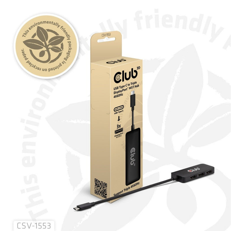 Chargez l'image dans la visionneuse de la galerie, Club 3d usb-c naar 3x displayport hub (zwart)
