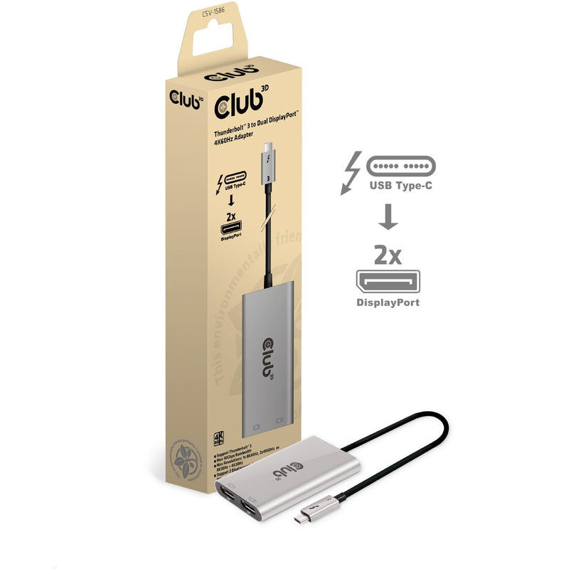 Chargez l'image dans la visionneuse de la galerie, Club 3d thunderbolt 3 naar 2x displayport splitter
