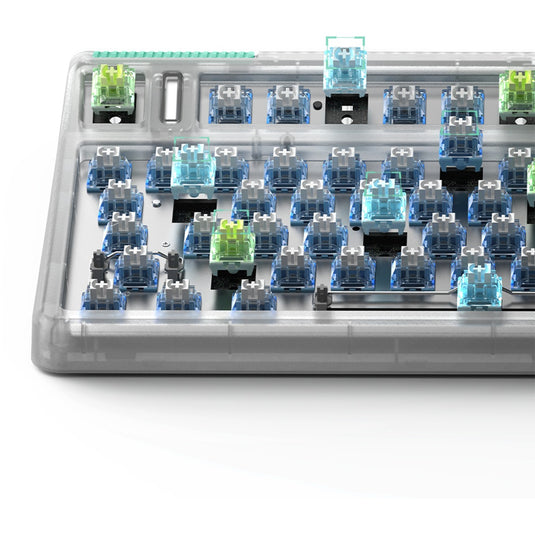Iqunix og80 wormhole wireless mechanical keyboard (grijs, us lay-out (qwerty), cherry mx brown, 80% (tkl), rgb leds, hot-swappable, pbt, 2.4ghz | bluetooth 5.1 | usb-c)