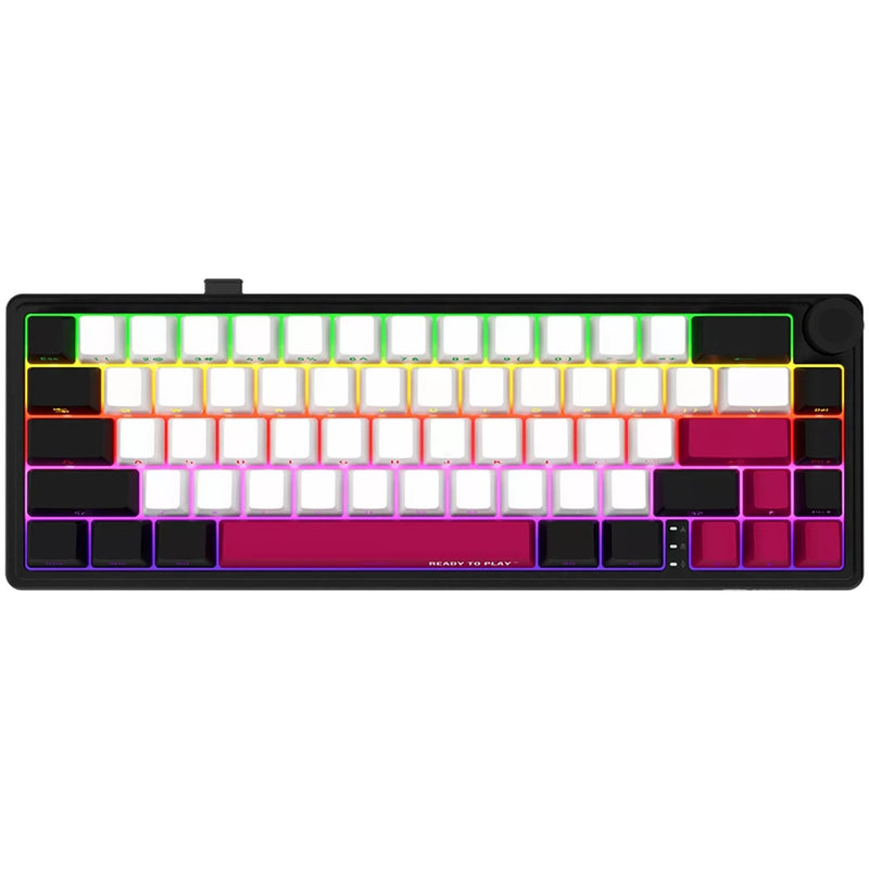 Load image into Gallery viewer, Lorgar kbp70mw rgb mechanisch gaming toetsenbord (zwart, us lay-out (qwerty), logar toxic purple, 65%, rgb, hot-swappable, pbt double-shot, bluetooth | 2.4ghz | usb)
