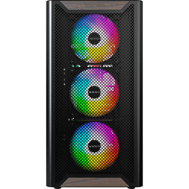 Montech xr wood midi tower behuizing (zwart | 1x usb-a | 1x usb-c | rgb | window)