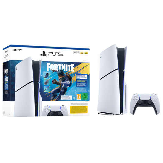 Sony playstation 5 (slim) - 1 tb - fortnite flowering chaos bundel spelconsole (wit zwart)