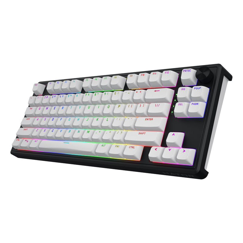 Chargez l'image dans la visionneuse de la galerie, Hator skyfall wireless rgb mechanisch gaming toetsenbord (zwart, us lay-out (qwerty), hator aurum lemon, 80% (tkl), rgb, double shot abs, hot-swap, 2.4ghz | bluetooth | usb-c)
