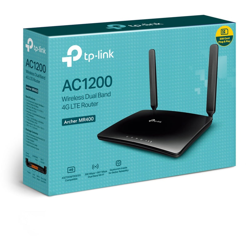 Load image into Gallery viewer, Tp-link ac1200 draadloze dual-band 4g-lte-router archer mr400 wlan lte router (micro-sim | mifi | zonder accu)
