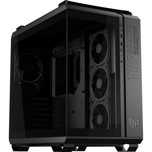 Asus tuf gaming gt502 horizon argb midi tower behuizing (zwart | 3x usb-a | 1x usb-c | tempered glass)