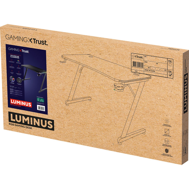 Load image into Gallery viewer, Trust gxt 709 luminus rgb-gamingbureau gaming desk (zwart)
