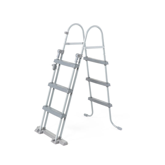 Bestway zwembad power steel set rechthoek rotan 404 (grijs, incl. filterpomp (220-240v) + ladder)