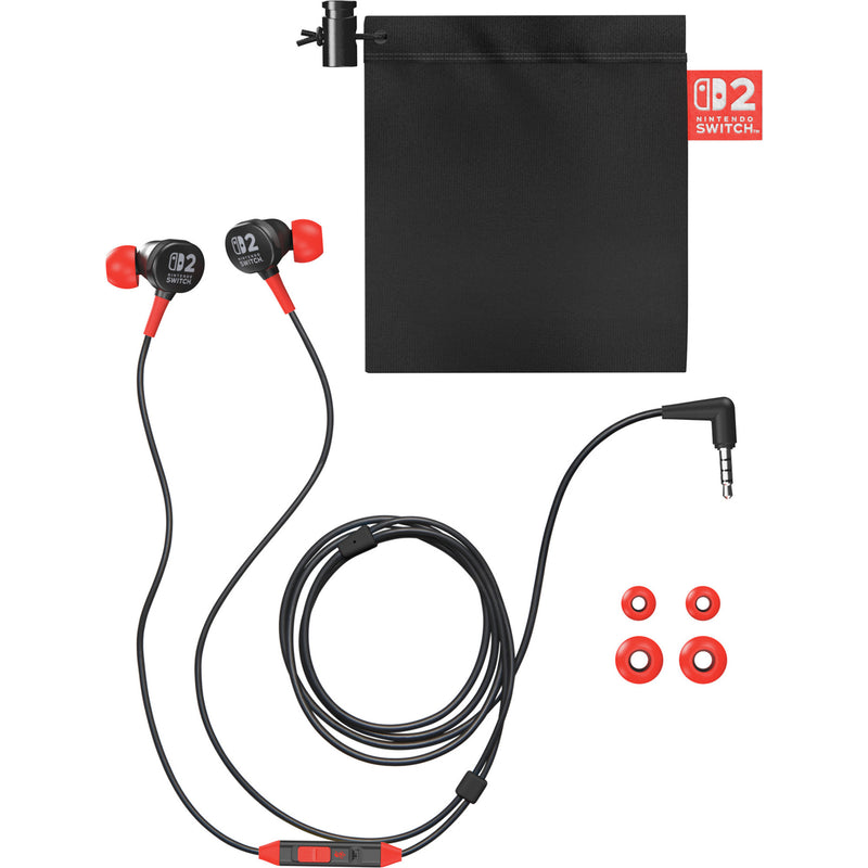 Chargez l'image dans la visionneuse de la galerie, Powera bedrade oordopjes voor nintendo switch 2 in-ear (zwart rood, nintendo switch 2, nintendo switch, nintendo switch - oled model, nintendo switch lite)
