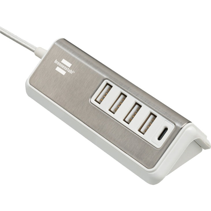 Afbeelding laden in galerijviewer, Brennenstuhl estilo meervoudige usb-lader (wit roestvrij staal)
