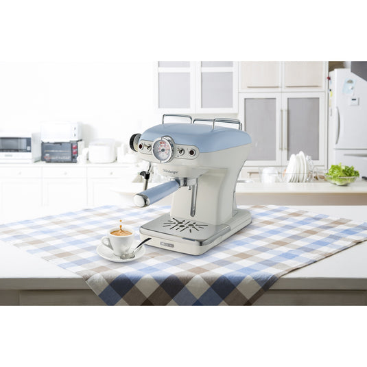 Ariete vintage espressomachine 1389 15 (lichtblauw wit)