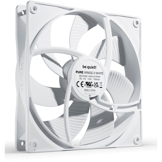 Be quiet! pure wings 3 pwm case fan (wit, 140 x 140 x 25 mm)