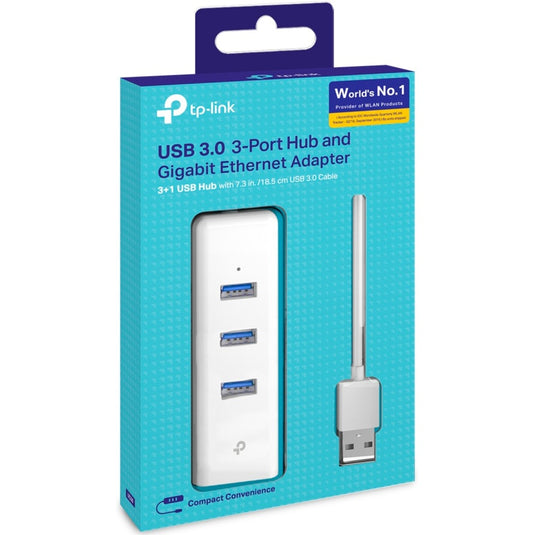 Tp-link ue330 3-port usb 3.0 + gigabit lan usb-hub (wit)