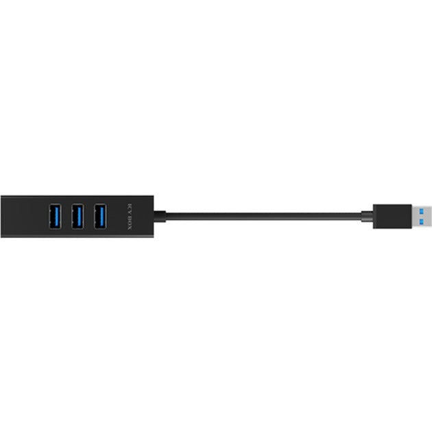Load image into Gallery viewer, Icy box ib-hub1419-lan usb-hub (zwart, 3x usb-a 3.2 (5 gbit s), 1x lan)
