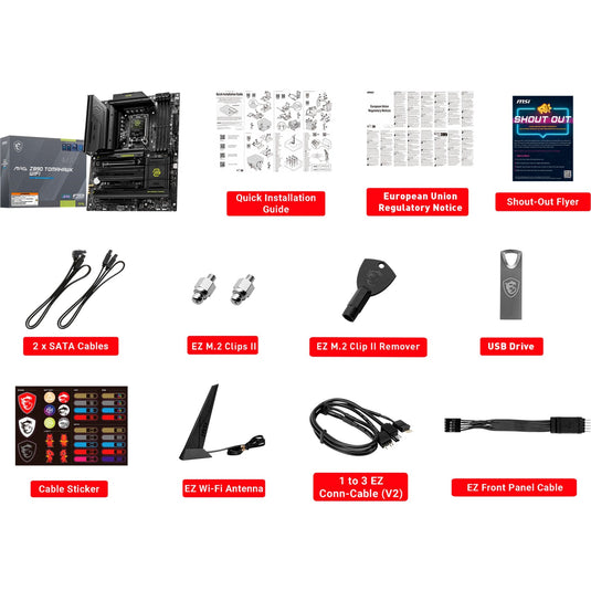Msi mag z890 tomahawk wifi socket 1851 moederbord (zwart geel, raid, 5gb-lan, wi-fi 7, bt, sound, atx)