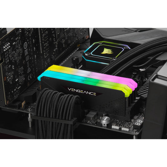 Corsair vengeance rgb rs 16 gb ddr4-3200 (2x 8 gb) werkgeheugen (zwart, cmg16gx4m2e3200c16, xmp 2.0)