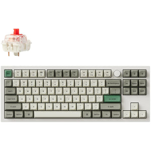 Keychron q3 max-p1 rgb mechanisch toetsenbord (wit, us lay-out (qwerty), gateron jupiter red, 80% (tkl), rgb leds, ksa double-shot pbt, hot swap, knob, 2.4ghz | bluetooth 5.1 | usb-c)