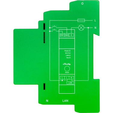 Shelly pro dimmer 1pm relais (groen, 1-kanaals, wifi, lan, bluetooth)