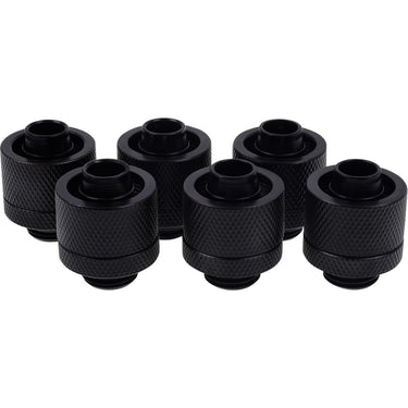 Alphacool eiszapfen 16 10mm compression fitting verbinding (zwart, 6 stuks)