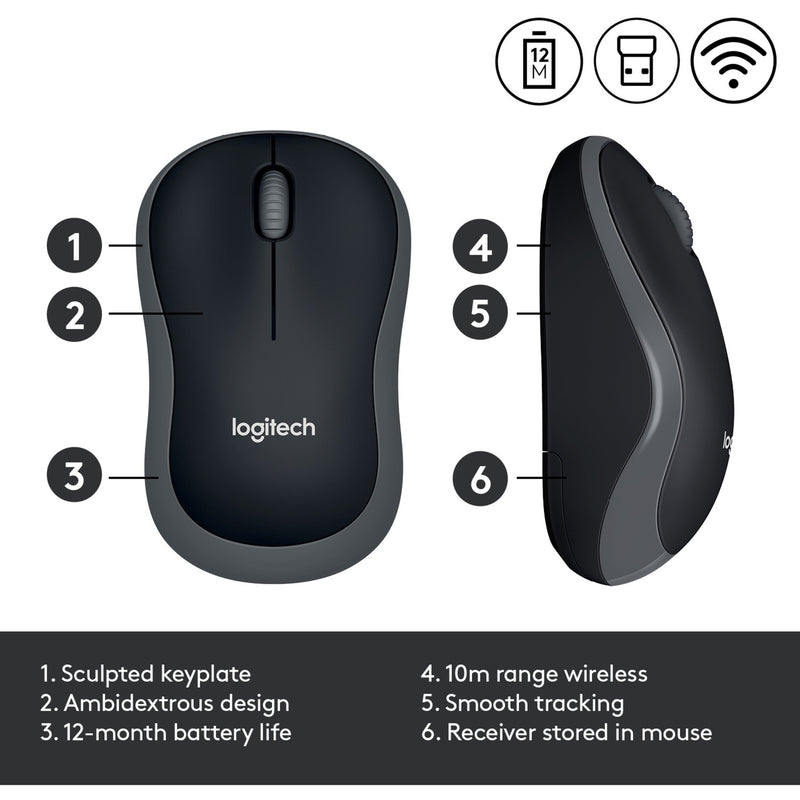 Afbeelding laden in galerijviewer, Logitech wireless mouse m185 (grijs, retail)

