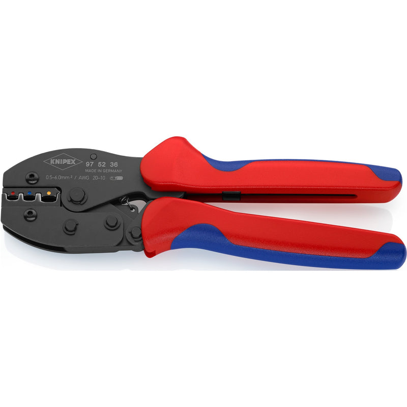 Load image into Gallery viewer, Knipex preciforce 97 52 36 sb krimptang (rood blauw, strippen, krimpen 0.5 - 6.0mm²)
