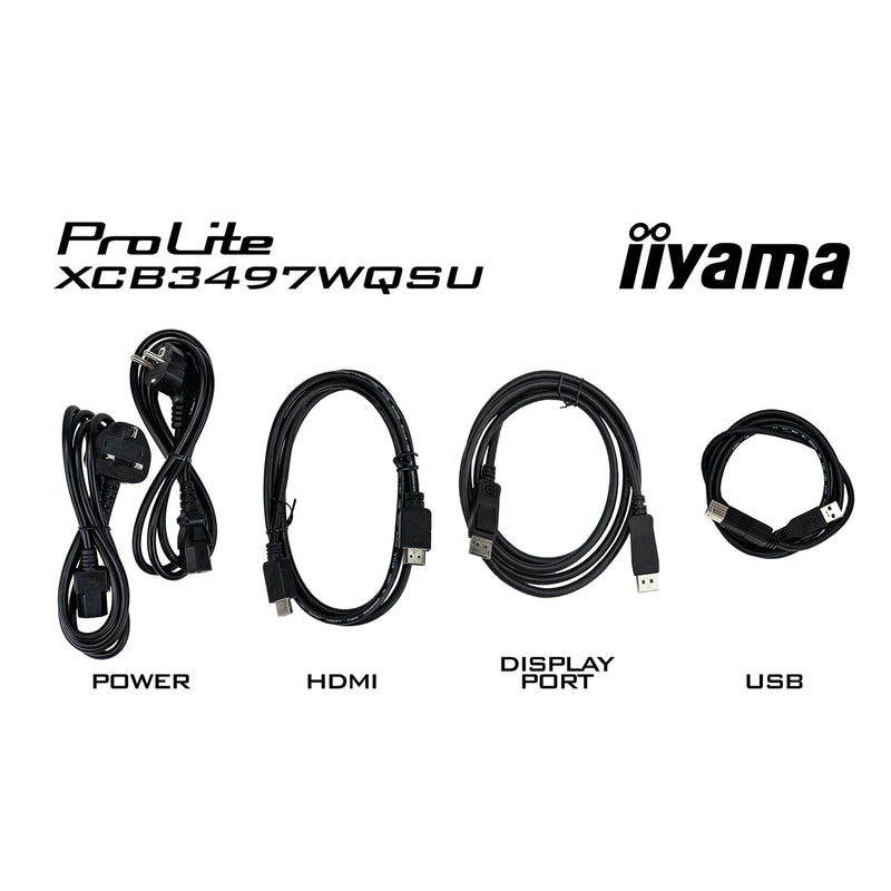 Load image into Gallery viewer, Iiyama prolite xcb3494wqsu-b1 34 curved ultrawide monitor (zwart, 2x hdmi, displayport, 2x usb-a, 2x usb-c)
