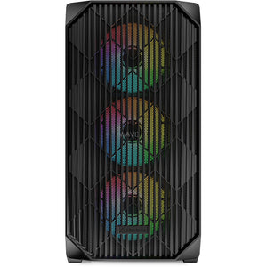 Sharkoon mk3 rgb mini tower behuizing (zwart | 2x usb-a | 1x usb-c | rgb | tempered glass)