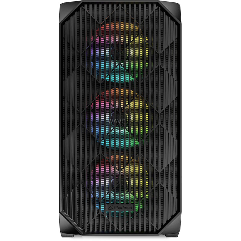 Load image into Gallery viewer, Sharkoon mk3 rgb mini tower behuizing (zwart | 2x usb-a | 1x usb-c | rgb | tempered glass)
