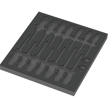 Wera 9811 schuimrubberen inzetstuk voor vde schroevendraaiers set 1, zonder gereedschap inlay (zwart grijs)